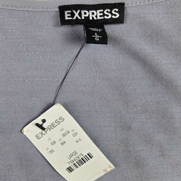 Express Silver Sequin Tank Top Glam Y2K Partywear Scoop Neck Tank Size Large - Picture 5 of 8